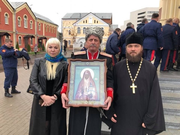 Принесение иконы с частицей мощей св. прмч. Елисаветы Феодоровны Романовой в казачий храм на Ходынском поле 4 ноября 2018 года
